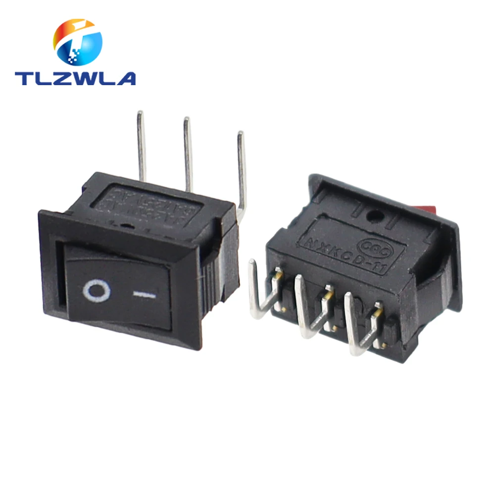 Color: PURPLE, Size: 3XL - 5/10PCS KCD11 Rocker Switch 10*15mm Mini Push Button Switch ON-OFF / ON-OFF-ON 2 Pins / 3 Pins 3A 250VAC / 6A 125VAC 10x15mm