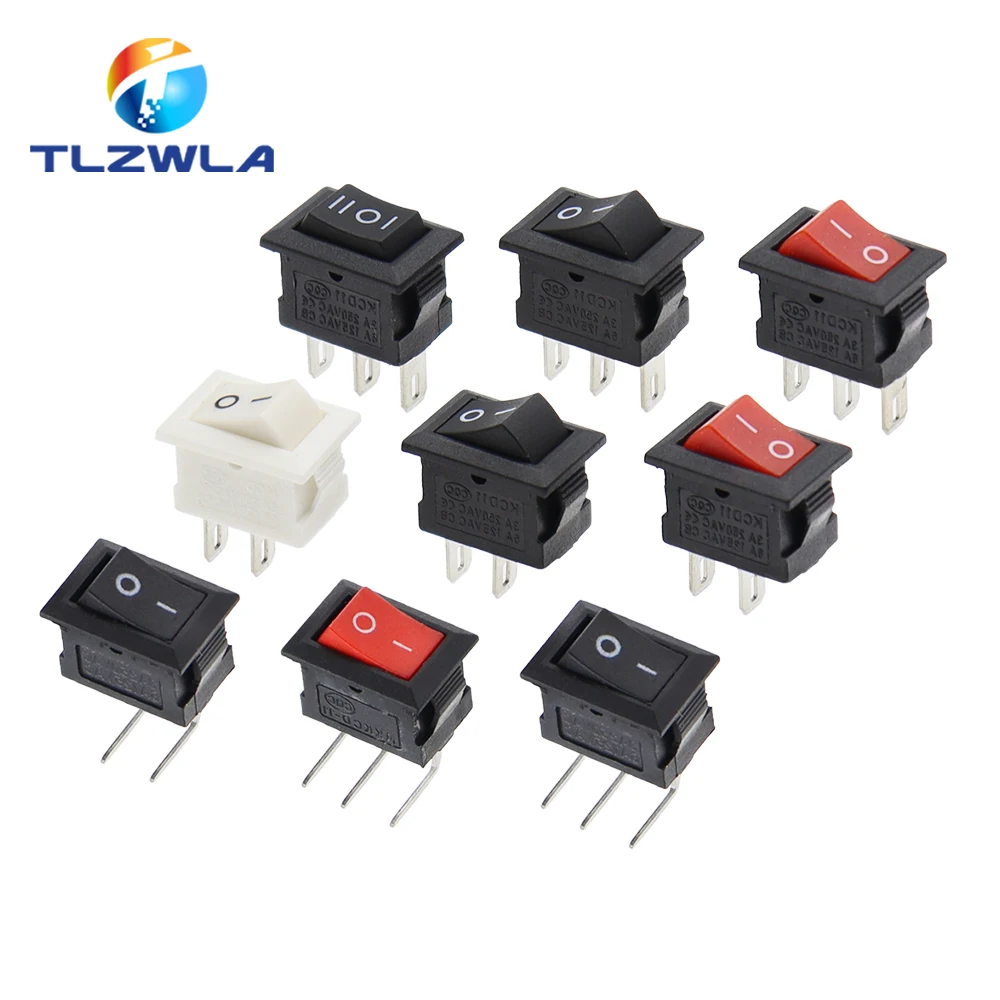 Color: PURPLE, Size: 3XL - 5/10PCS KCD11 Rocker Switch 10*15mm Mini Push Button Switch ON-OFF / ON-OFF-ON 2 Pins / 3 Pins 3A 250VAC / 6A 125VAC 10x15mm