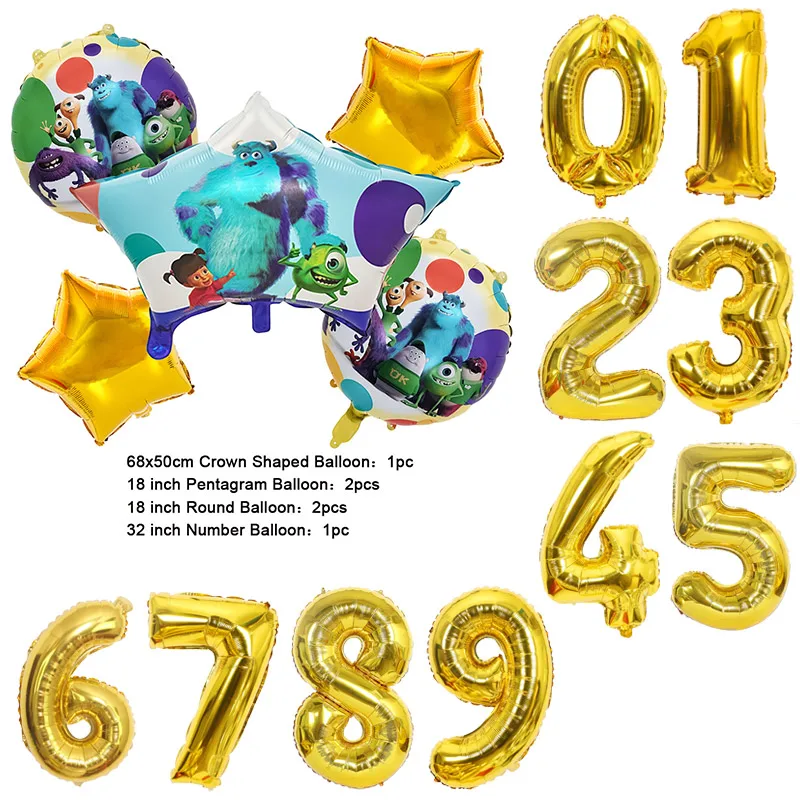Color: Light Grey, Capacity: 400ml - Monsters University Monsters, Inc. James P. Sullivan Theme Birthday Party Decoration Crown Shaped Balloon Set Baby Shower