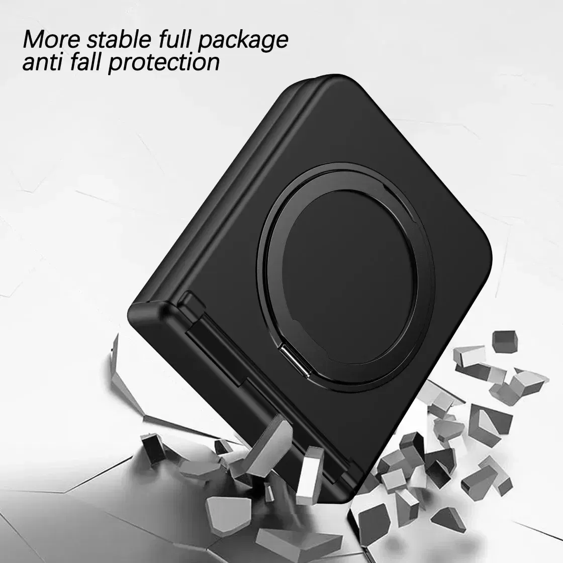 Color: Blue, Material: ABS - For Samsung Galaxy Z Flip 3 5 4 6 Magsafe Case Wireless Charging Hinge All-inclusive Flip Shockproof Hard Magnetic Holder Cover