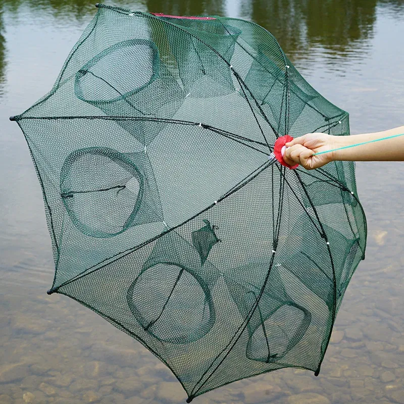 Color: WHITE - Cyrusher Umbrella Net Shrimp Cage Fishing Net Fish Protection Automatic Folding Fish Net Moving Kite Fishing Net Hand Cast Net