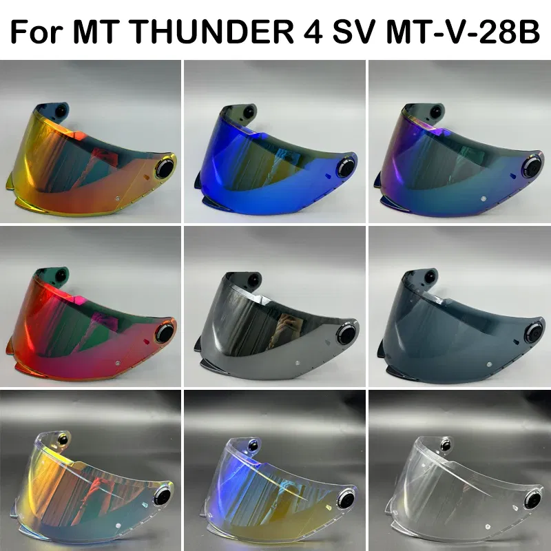 Color: Beige - MT Helmet Visor Shield for THUNDER 4 SV Sunscreen Capacete Windshield Uv Protection Motorcycle Replace Extra Lens MT-V-28B
