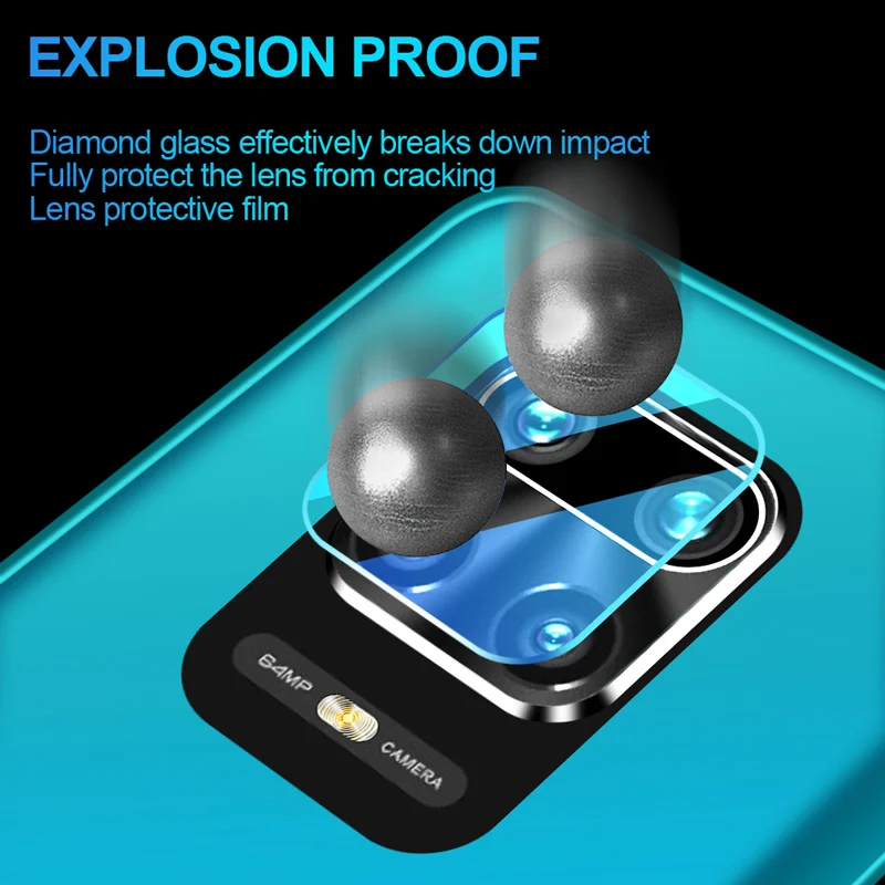 Color: Blue, Bundle: Bundle1 - camera lens protective glass for xiaomi mi 10t poco x3 nfc m3 pro redmi note 10 9 pro 10s 9s 9a 9c 9d full screen protector film