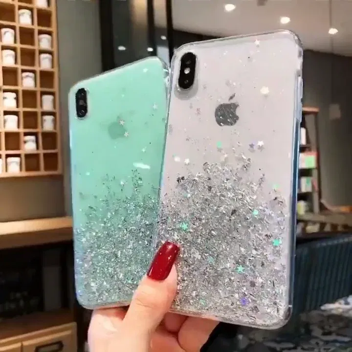 Color: WHITE, Compatible-Phone Models: For iPhone 12 - 16 Pro Max, Epoxy Resin Case, iPhone 15 Case with Sequins, Epoxy Case, iPhone 14 Case, Glitter Girls Designs, 13 Pro Max, 15Pro