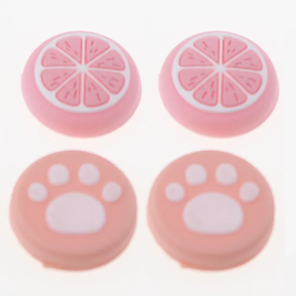 Color: Orange - 2pcs Cherry Pink Lemon For Nintendo Switch Lite OLED Analog Thumb Grip Nintend Swith Joy Con JoyCon Controller Joystick Cap Game