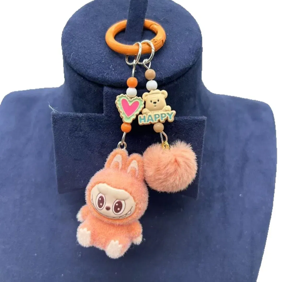 Color: PURPLE, Ships From: CHINA - Mini cloth keychain kawaii three-dimensional cartoon creative car phone pendant bag hanging children's day gift