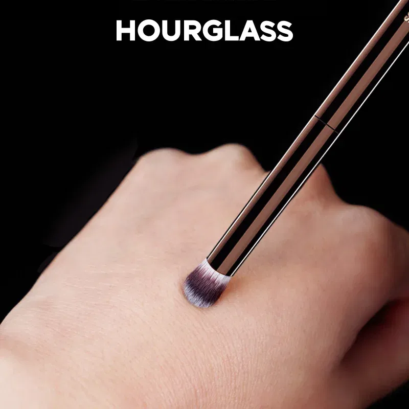 Handle Color: Pink - Hourglass Makeup Brushes Powder Foundation Concealer Blusher Bronzer Eye Shadow Eyebrow Eyeliner Sculpting Brush
