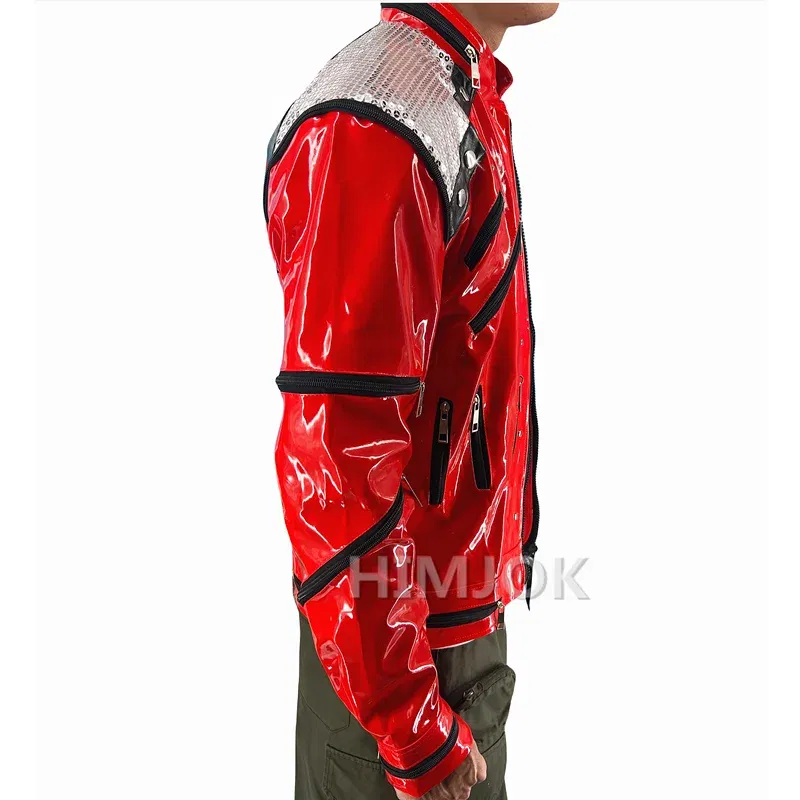 Color: Red, Size: M - Michael Jackson Costumes Jacket Beat It for Adults Cosplay Impersonate Halloween Christmas