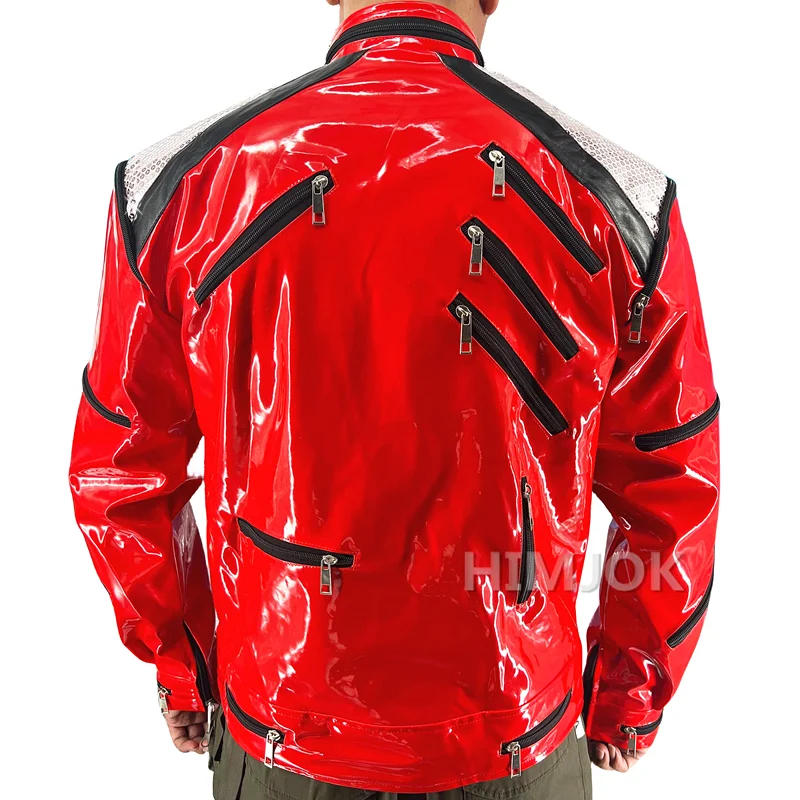 Color: Red, Size: M - Michael Jackson Costumes Jacket Beat It for Adults Cosplay Impersonate Halloween Christmas