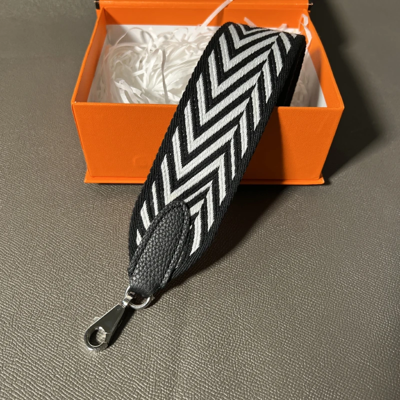 Color: Silver, Size: 3/8" - Hand-Sewn Leather Woven Canvas Shoulder Strap 5cm Wide Wax Line Herbag Evelyn Replacement Bag Accessory