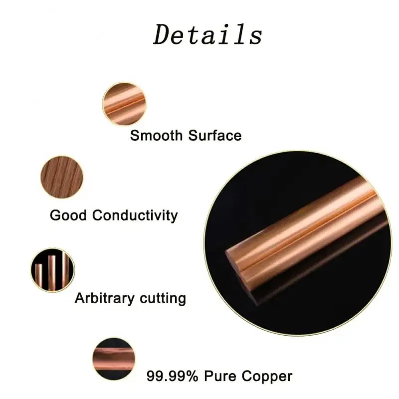 Color: Orange, Specification: 10mm - 1pcs Copper Round Bar Metal Rod Milling Metalworking 3mm 4mm 5mm 6mm 8mm-30mm Length50mm-300mm Copper Rod