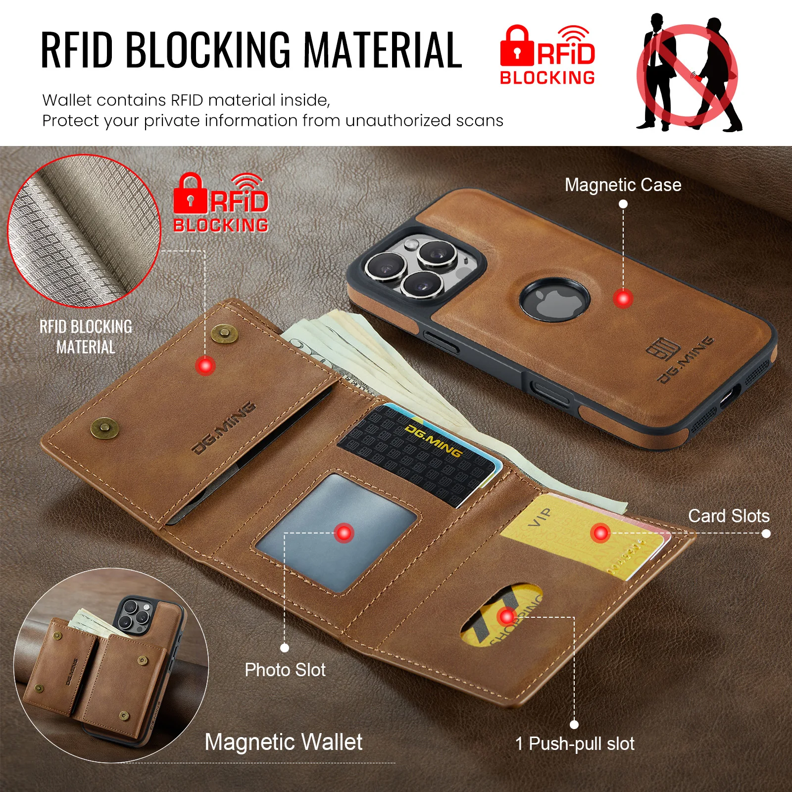 Color: SKY BLUE, Material: Microfiber - Detachable 2 IN 1 Magnetic For Magsafe Leather Case For iPhone 16 Pro Max 15 12 13 11 14 Plus 16e Flip Wallet Card Holder Cover