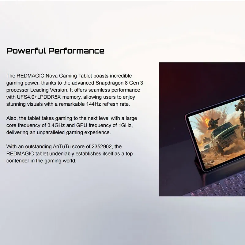 Memory Size: 128MB, Color: WHITE, Ships From: CHINA - Top Version Redmagic Nova Gaming Tablet 10.9" Snapdragon 8 Gen 3 Leading Version 10100mAh 50MP Don't include the Charger