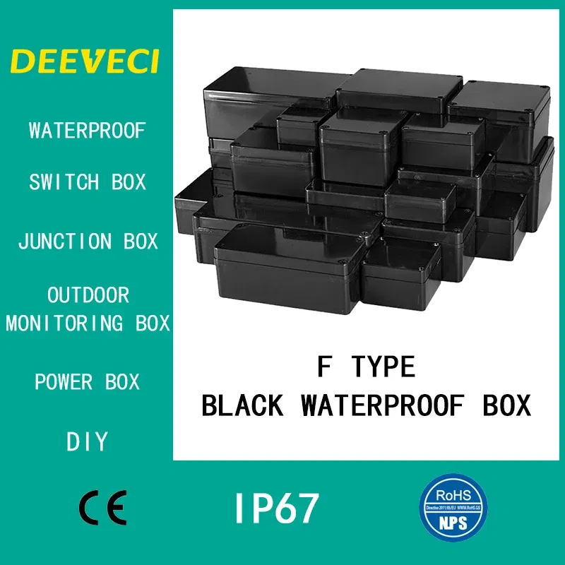 Color: WHITE - Black Outdoor Waterproof Enclosure Plastic Box Electronic Project Instrument Case Electrical Project Box Junction Box Housing