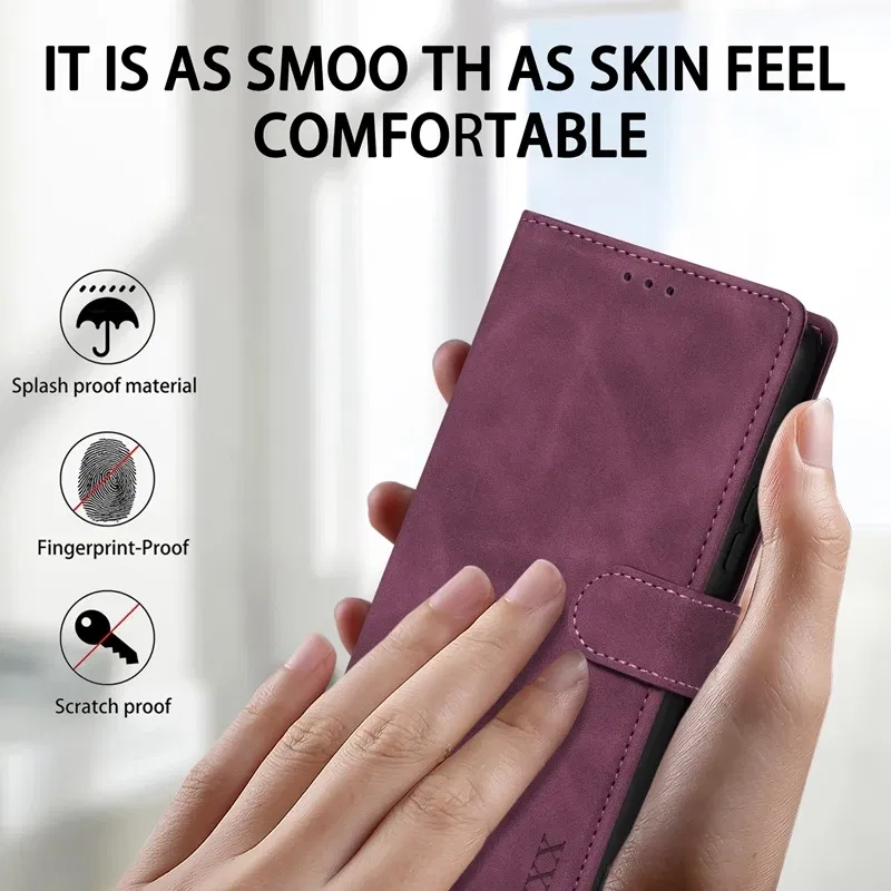 Color: Brown, Bundle: Case & Strap, Material: Microfiber - Wallet Card Slot Holder Magnetic Flip Leather Case For Samsung Galaxy S23 Ultra S22 Plus S21 FE S20 A12 A13 A14 A34 A52 A53 A54