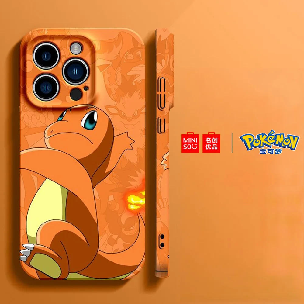 Color: Silver Pink, Material: PVC - Miniso Pokemon Collaboration Pikachu Gengar Phone Case For iPhone 15 14 13 11 12 16 Pro Max Plus X XR Girl Silicone Phone Case
