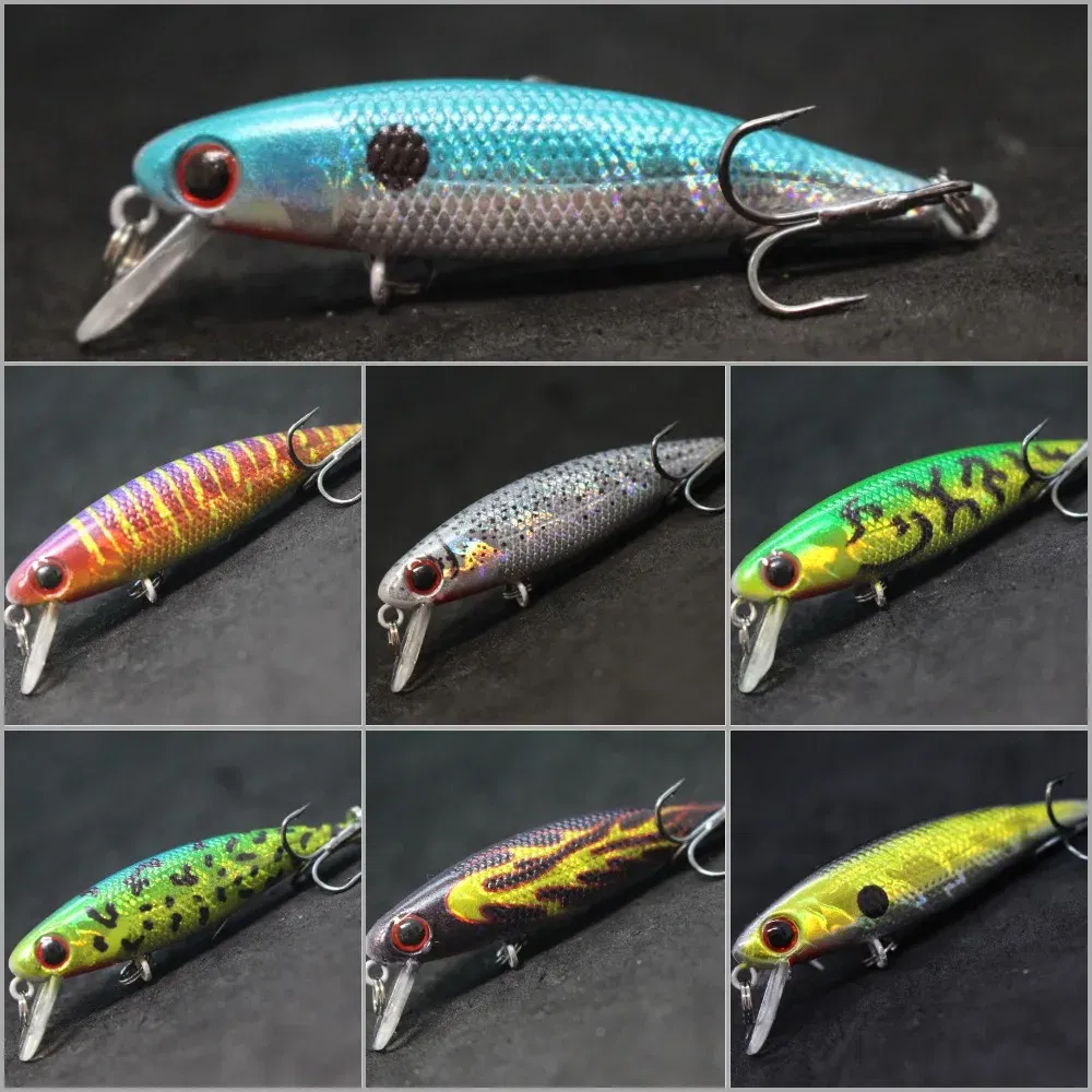 Color: Peachpuff - wLure Fishing Lure 4.5g 5.9cm Tiny Sinking Minnow Carp Fresh Water Use Wild Wobble Bronzing and Plating Painting M639