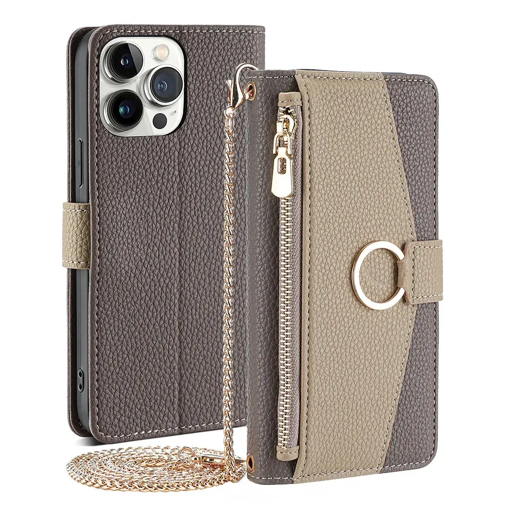 Color: Beige, Compatibility by Model: Galaxy A15 5G - Leather Phone Case for SAMSUNG Galaxy A05 A06 A16 A15 A36 A56 A26 5G Crossbody Wallet Case Flip Mirror Cover with Long Lanyard