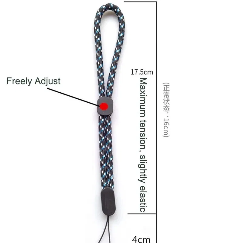 Color: black - Adjustable Hand Wrist Lanyard Strap String for Mobile Phone Keys Keychains USB Flash Drives U Disk Camera Anti-lost Lanyard