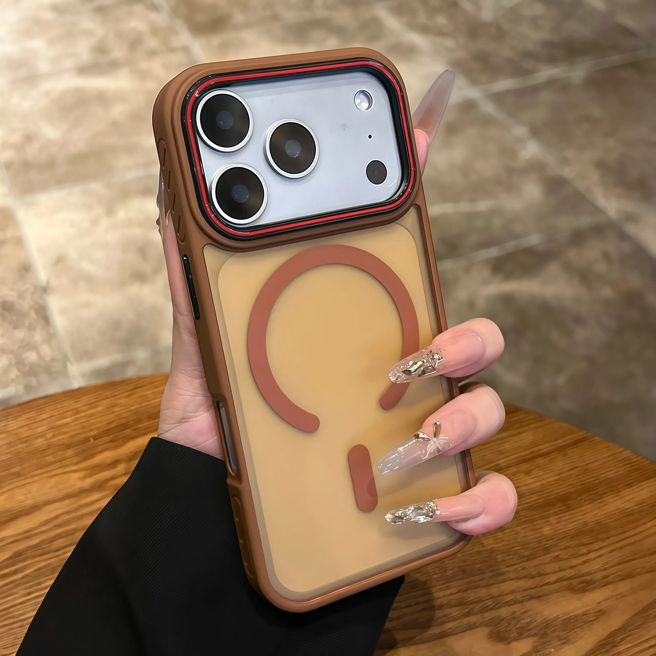 Color: black, Compatibility by Model: iPhone 16 - Wireless Charging Matte Magnetic Case for iPhone 17 16 ProMax 15 14 Plus 13 12 11 17 Air Anti Fall Bumper Translucent TPU Cover
