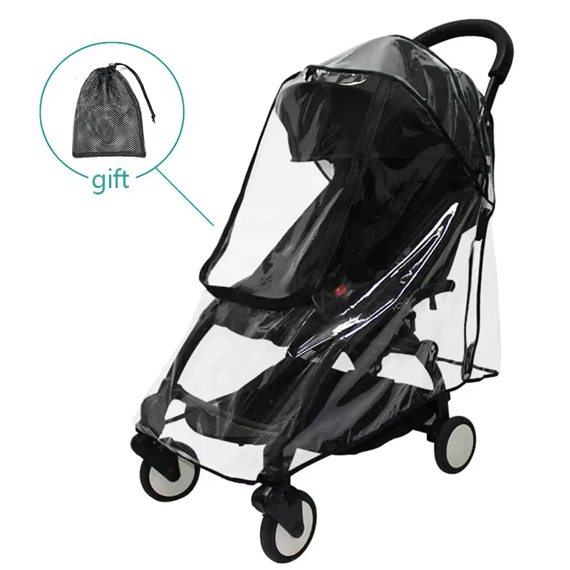 Color: WHITE - Stroller Rain Cover Safety EVA Fit YOYO/YOYO2/Yoya Baby Carrige Rain Coat Univerisal Wind Dust Proof Stroller Accessories