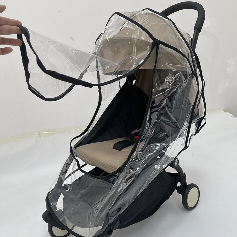 Color: WHITE - Stroller Rain Cover Safety EVA Fit YOYO/YOYO2/Yoya Baby Carrige Rain Coat Univerisal Wind Dust Proof Stroller Accessories