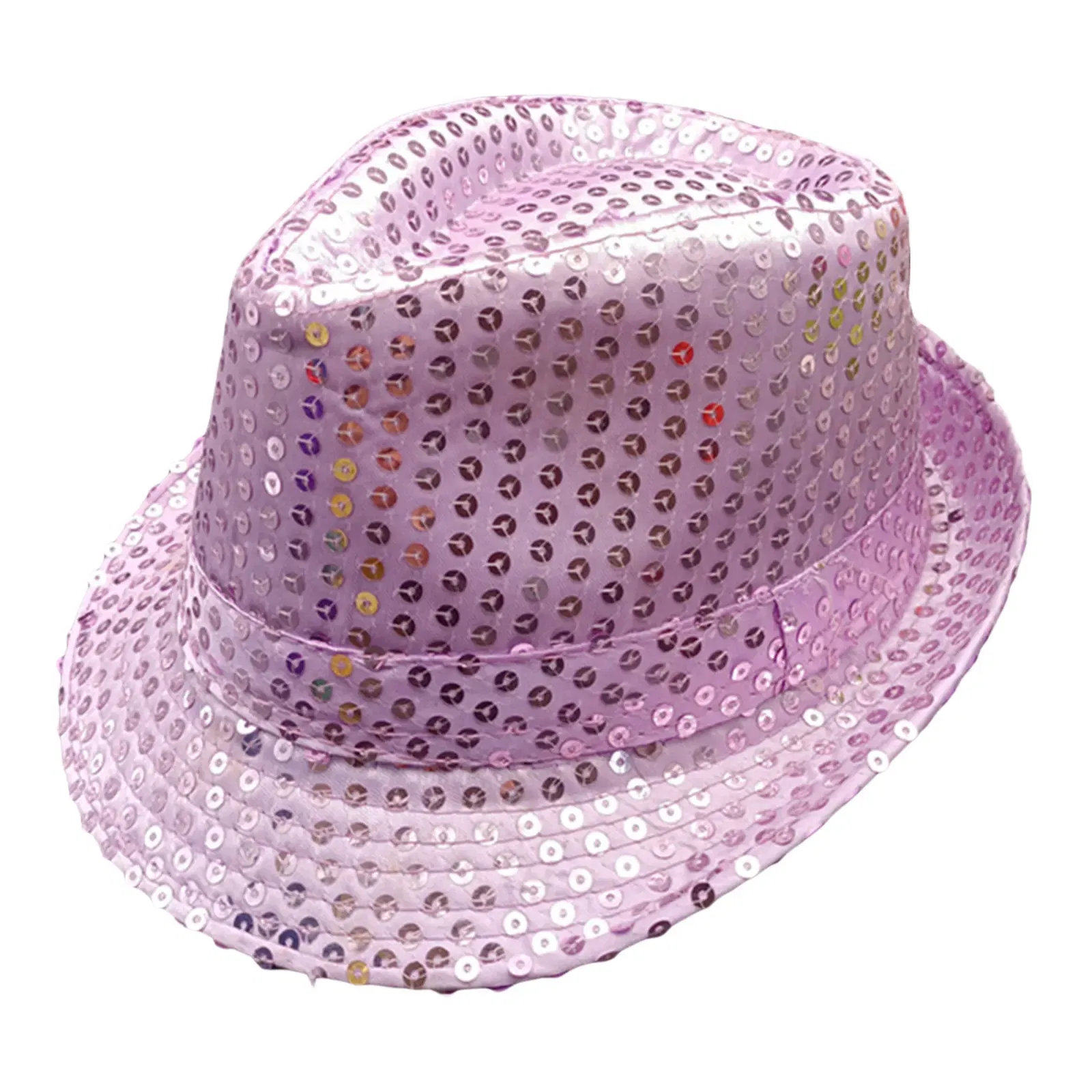 Color: Red - 12 Colors Men's Women's Jazz Hat Sequins Retro Disco Funky Glitter Costume Unisex Novelty Christmas Party Prop Charming Hat