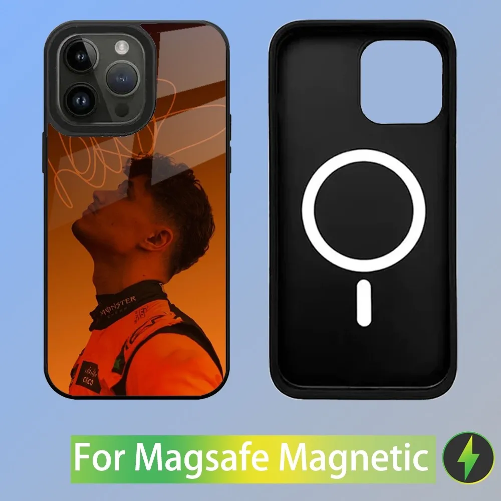 Color: SKY BLUE, Material: tpu - F1 Formula 1 L-Lando Norris Phone Case For iPhone 16,15,14,13,12,11,Plus,Pro,Max Mini Magsafe Magnetic Wireless Charging