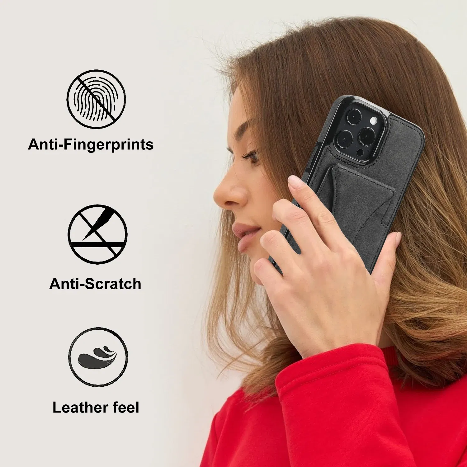 Color: Blue, Material: aluminum - For iPhone 16 Pro Max Plus Case 2024 With Magnetic Leather Kickstand Card Slot Wallet Back Cover Protection Shockproof Coque
