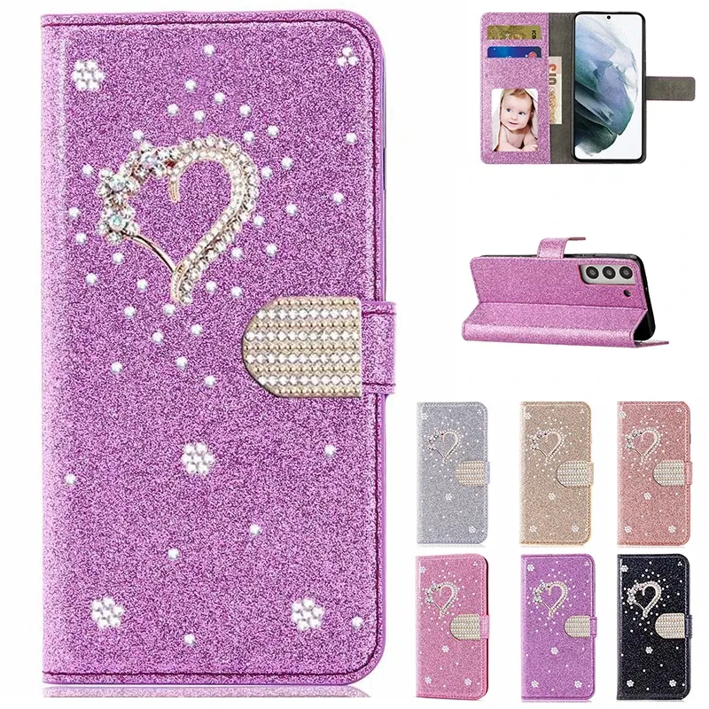 Color: Silver, Material: Carbon Fiber - Glitter Wallet Leather Case For Samsung Galaxy S25 FE S24 Ultra S23 Plus S22 S21 A35 A36 A56 A55 A13 A14 A15 A16 A26 A34 A33 A54