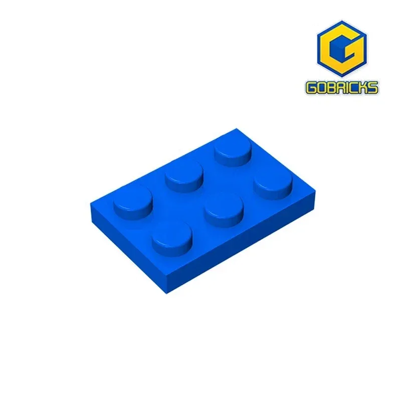 Color: Dark Green - Gobricks GDS-510 Plate 2 x 3 compatible with lego 3021 pieces of children's DIY building block Particles Plate DIY