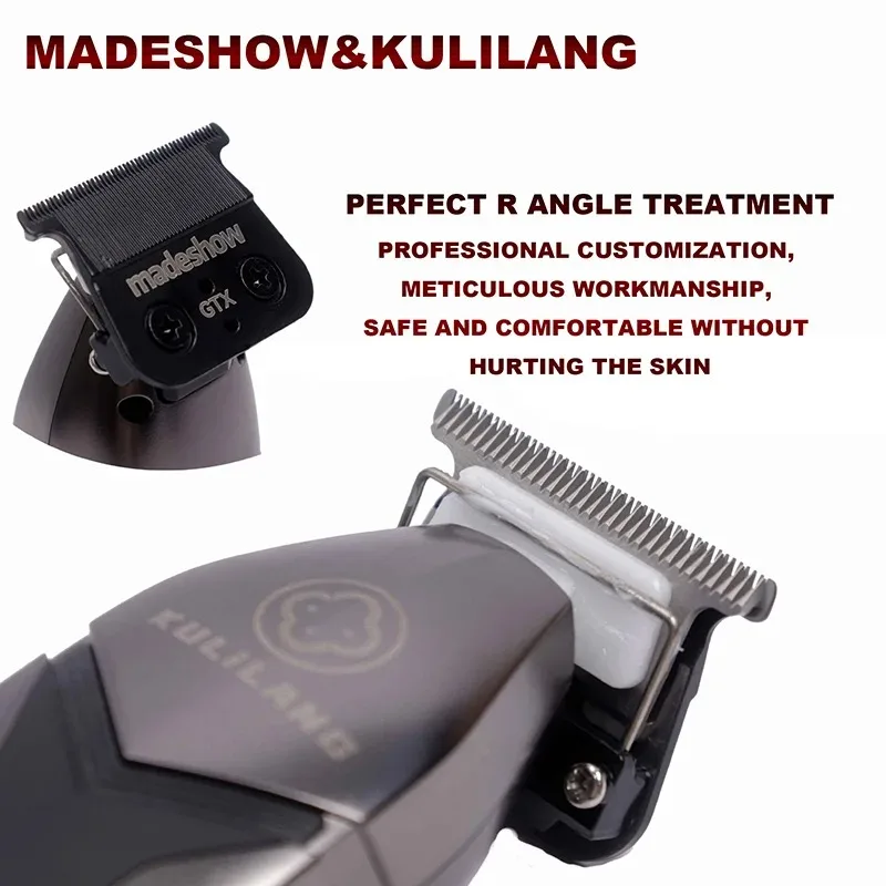 Color: GRAY - Madeshow KULILANG M6 M11 R55 Ultra Thin Original Blade Professional Hair Trimmer 0mm Cutter Head Clipper Replacement Accessories