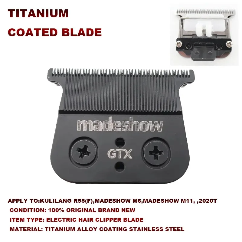 Color: GRAY - Madeshow KULILANG M6 M11 R55 Ultra Thin Original Blade Professional Hair Trimmer 0mm Cutter Head Clipper Replacement Accessories