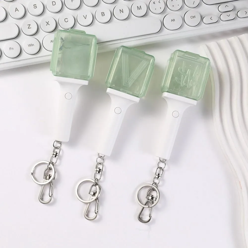 Color: Dark Grey - Kpop Idol 127 Wish Deram V Mini Lightstick Keyring Support Glow Stick Key Chains Fans Gift