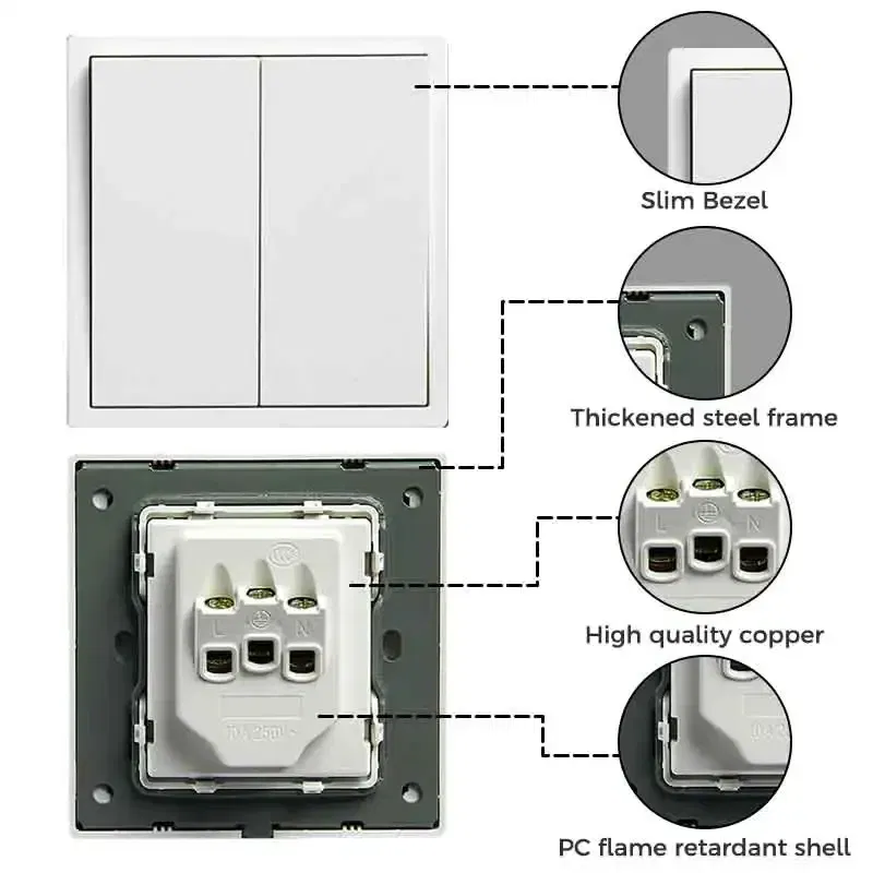 Color: PURPLE - YINKA Plastic Panel Korean Standard Switch Frame Wall Switch Wall Socket TV Satellite 220V 1234GANG DIY Plastic Frame Part White
