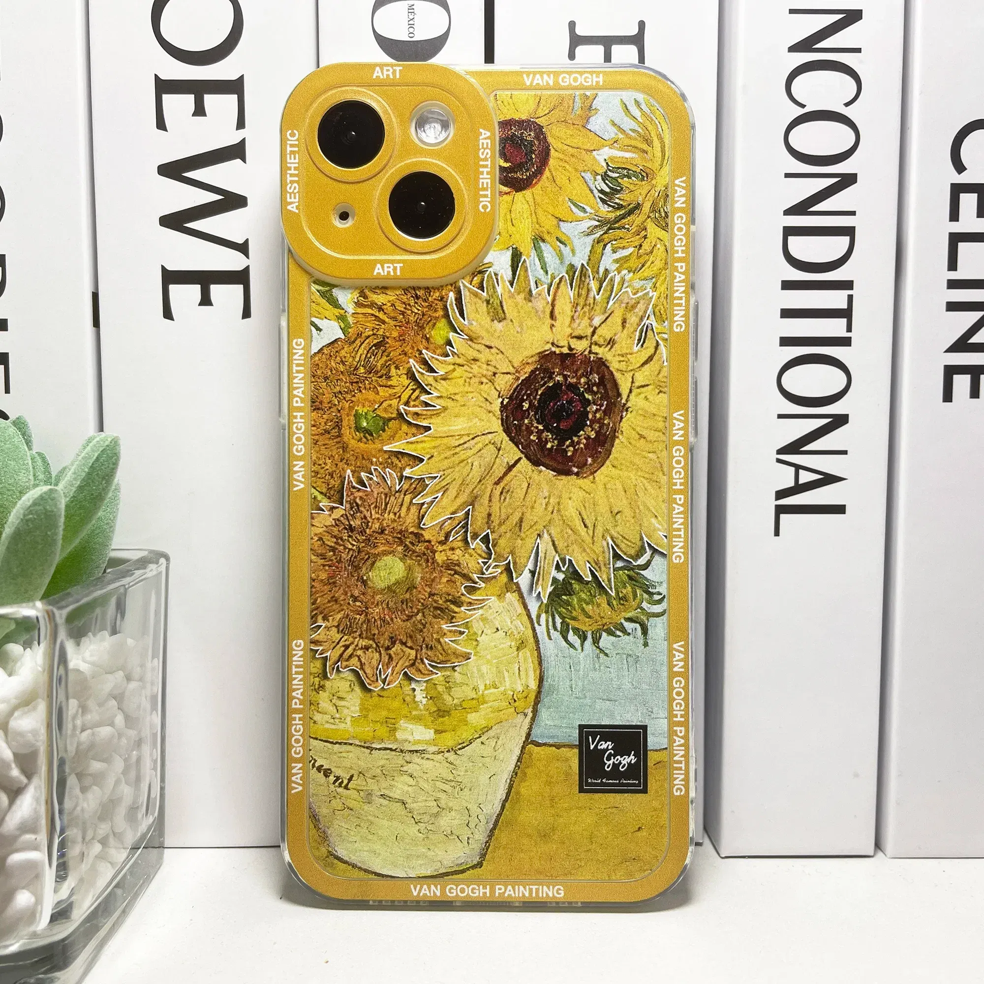 Color: Blue, Material: Plastic - Van Gogh Art Aesthetic Phone Case For iPhone 16 15 14 13 12 11 Pro Max Mini XS X XR SE 8 7 Plus Sunflowers The Starry Night