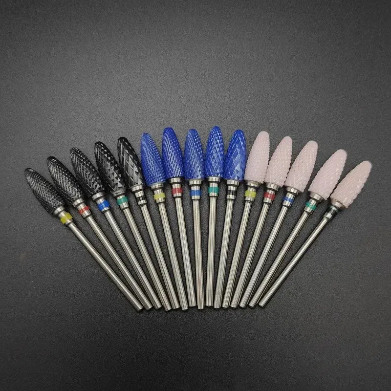 Color: OMBRE - Ceramic Carbide Nail Drill Bit Rotate Burr Milling Nail Cutter Bits Electric Drill Machine For Manicure Pedicure Tools