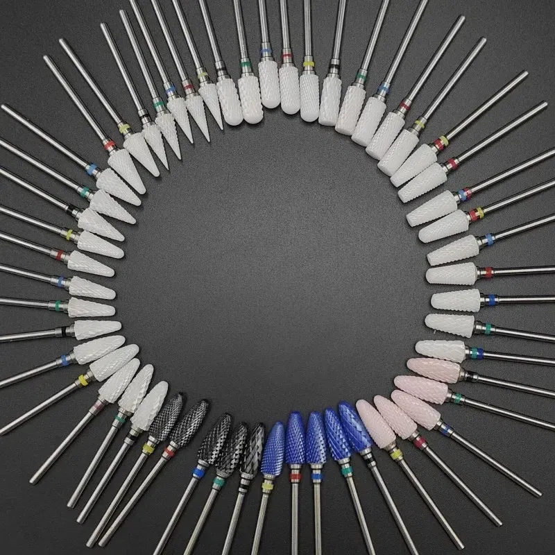 Color: OMBRE - Ceramic Carbide Nail Drill Bit Rotate Burr Milling Nail Cutter Bits Electric Drill Machine For Manicure Pedicure Tools