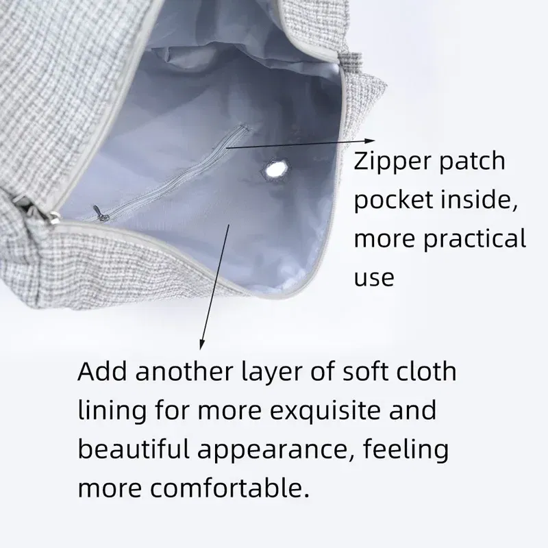 Color: Blue - TANQU Classic Mini linen canvas organizer fabric inner lining Insert for Obag Mini O Bag Women's Handbag Accessory
