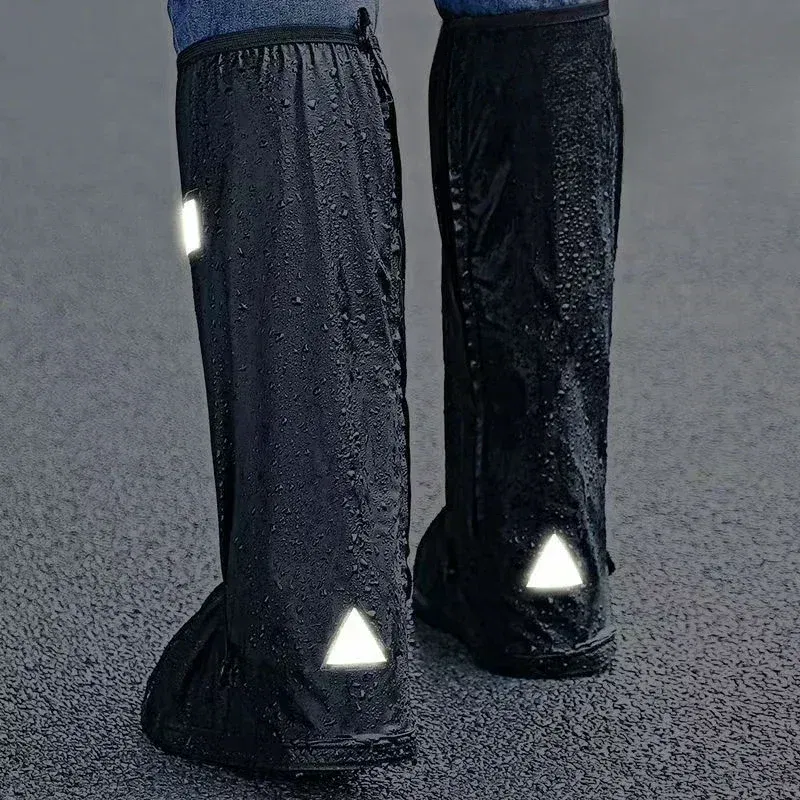 Color: black, Size: S - Recycling rain boot cover anti-slip boot cover Unisex bicycle shoes rain and snow day protective cover