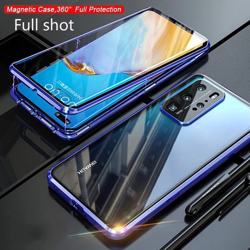 Color: Green, Material: EVA - Phone Case Shell Double sided Protection Cover For Huawei P30 Pro P40 Pro Plus P40 Lite 5G Magnetic Adsorption Phone Sleeve bag