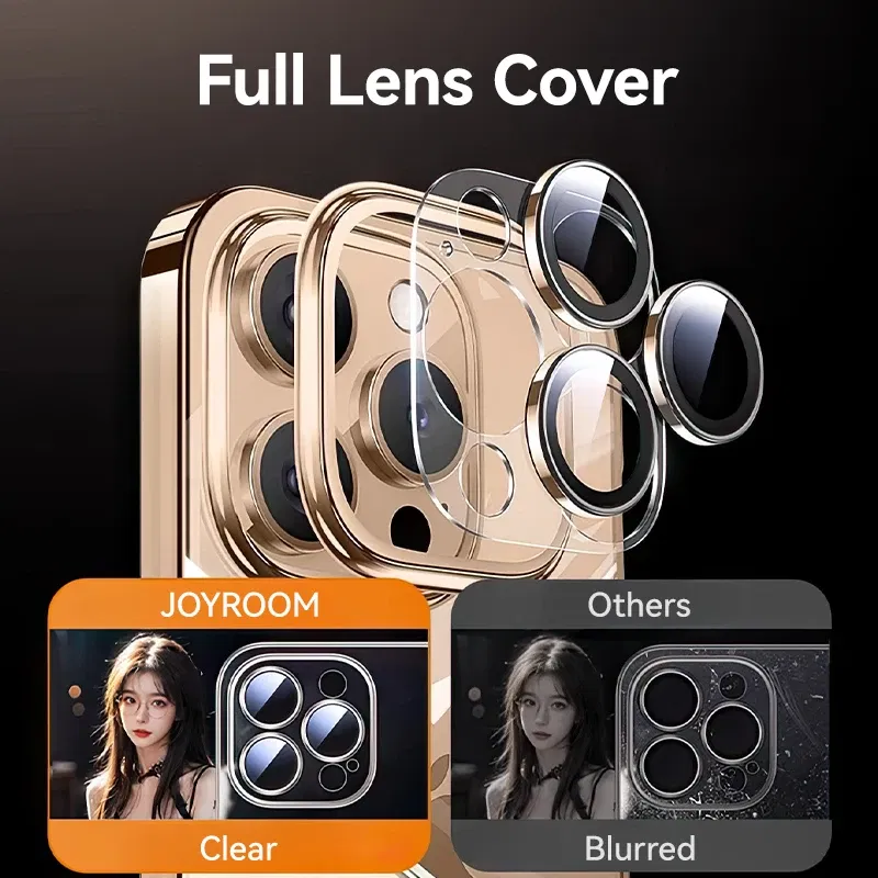 Color: Beige, Material: EVA - Joyroom Case For iPhone 16 15 14 13 Pro Max Transparent Cover For iPhone 16 Pro Max Soft TPU Anti-drop Case With Len Protection