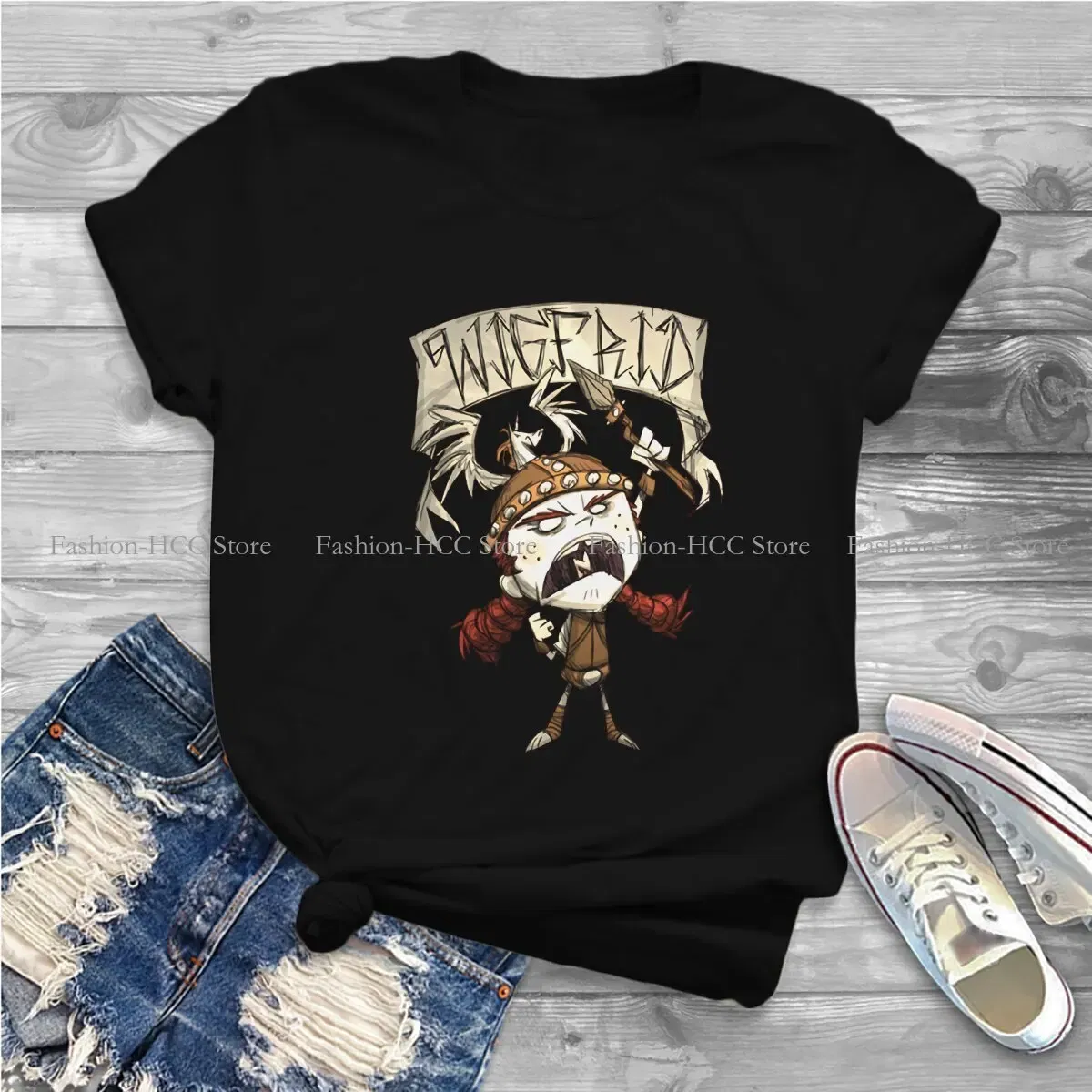 Color: WHITE, Size: XXL - Wigfrid Casual Polyester TShirt Dont Starve Style Tops Comfortable T Shirt Female