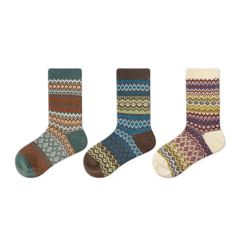 Color: Blue, Size: 10-12T - Three Pairs of Spring and Autumn New Children's Double Needle Double Road Boneless Zero Line Combed Cotton Comfortable Socks