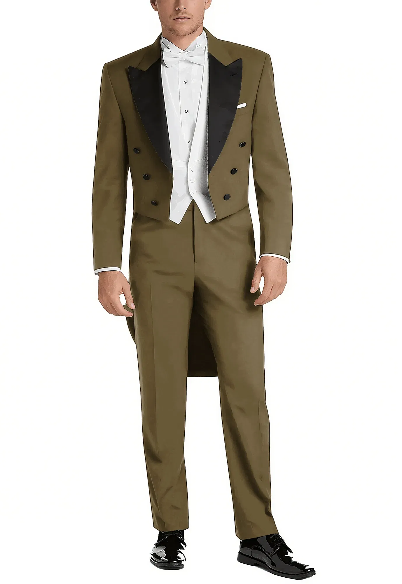 Color: Brown, Size: M - Italy Style Aristocratic Men Suit Three Pieces(Jacket+Pants+Vest) Hot-selling High-quality Double Breasted Male Clothing