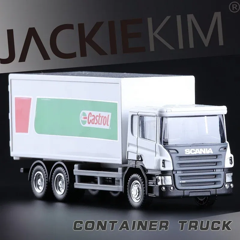 Color: WHITE - Railed/Motor/Car/Bicycles Large Container Transport Truck Simulation Exquisite Diecast & Toy Vehicles RMZ city 1:64 Alloy Model