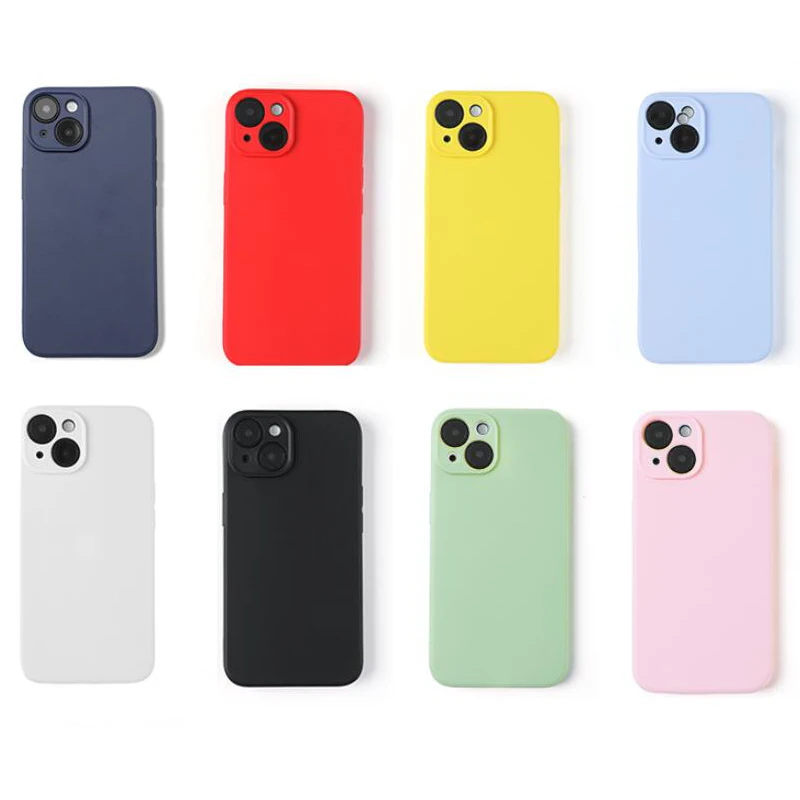 Color: Red, Material: PC + TPU - Luxury Silicone Phone Case for iPhone 11 12 13 14 15 Pro Max Mini Soft Candy Cover for iPhone XR XS Max 7 8 Plus SE 2020 Cases