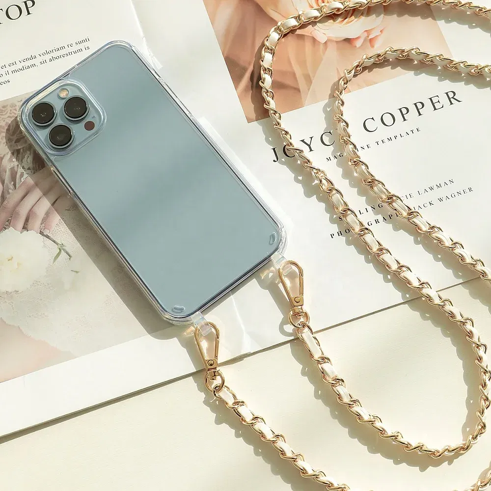 Color: Sky blue, Bundle: Case & Strap, Material: GENUINE LEATHER - Crossbody Lanyard Necklace Pearl Bracelet Phone Case with Chain for Iphone 13 12 14 Pro Max 15 X XS 6S 7 8 Plus Cover with Strap