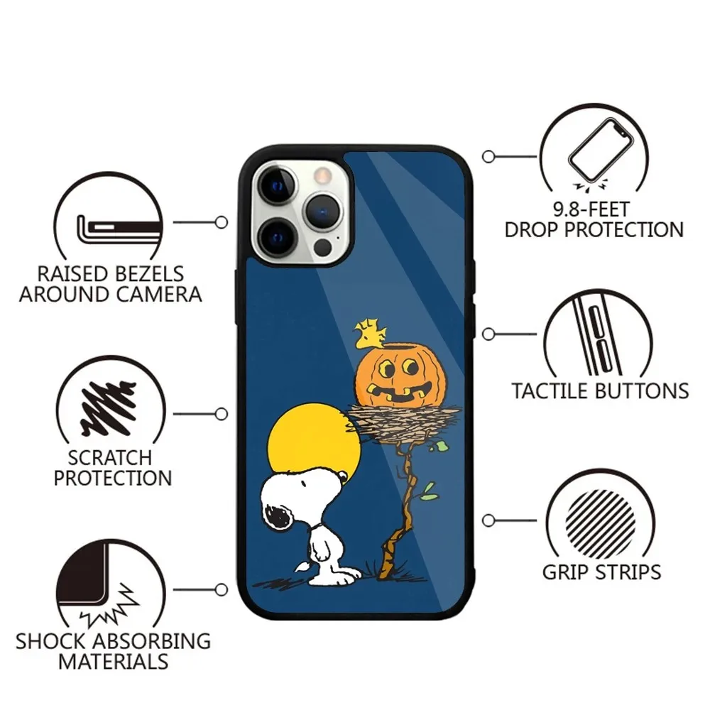 Color: GRAY, Material: Carbon Fiber - Anime Cartoon-S-Snoopy-s Phone Case For iPhone 16,15,14,13,12,11,Plus,Pro,Max,Mini Magsafe Magnetic Wireless Charging