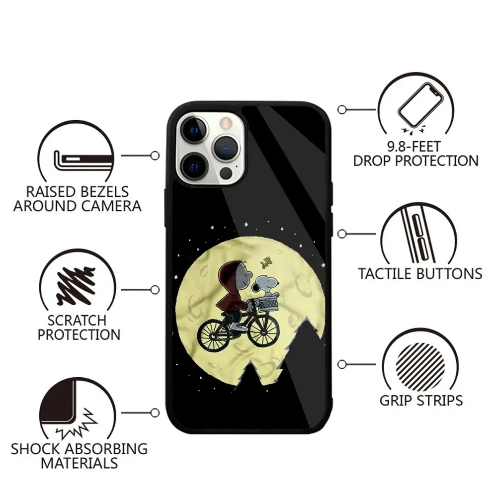 Color: GRAY, Material: Carbon Fiber - Anime Cartoon-S-Snoopy-s Phone Case For iPhone 16,15,14,13,12,11,Plus,Pro,Max,Mini Magsafe Magnetic Wireless Charging